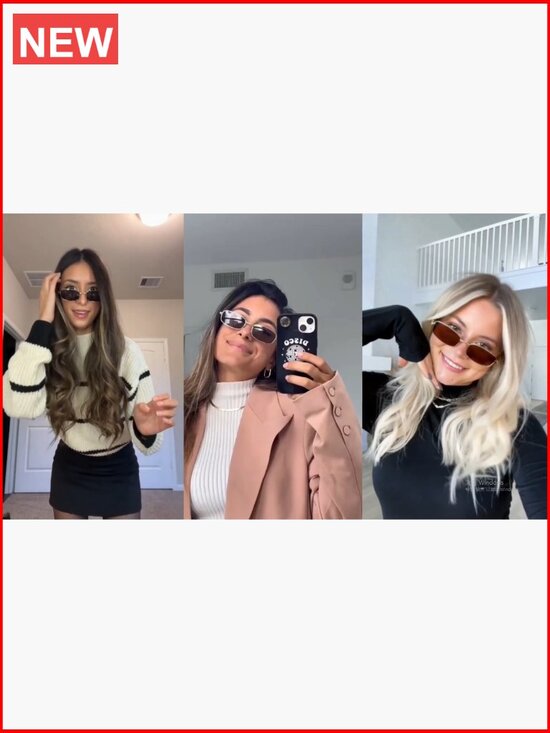 Retro Narrow Rectangle Sunglasses with UV400 Protection Metal Frame main image 5